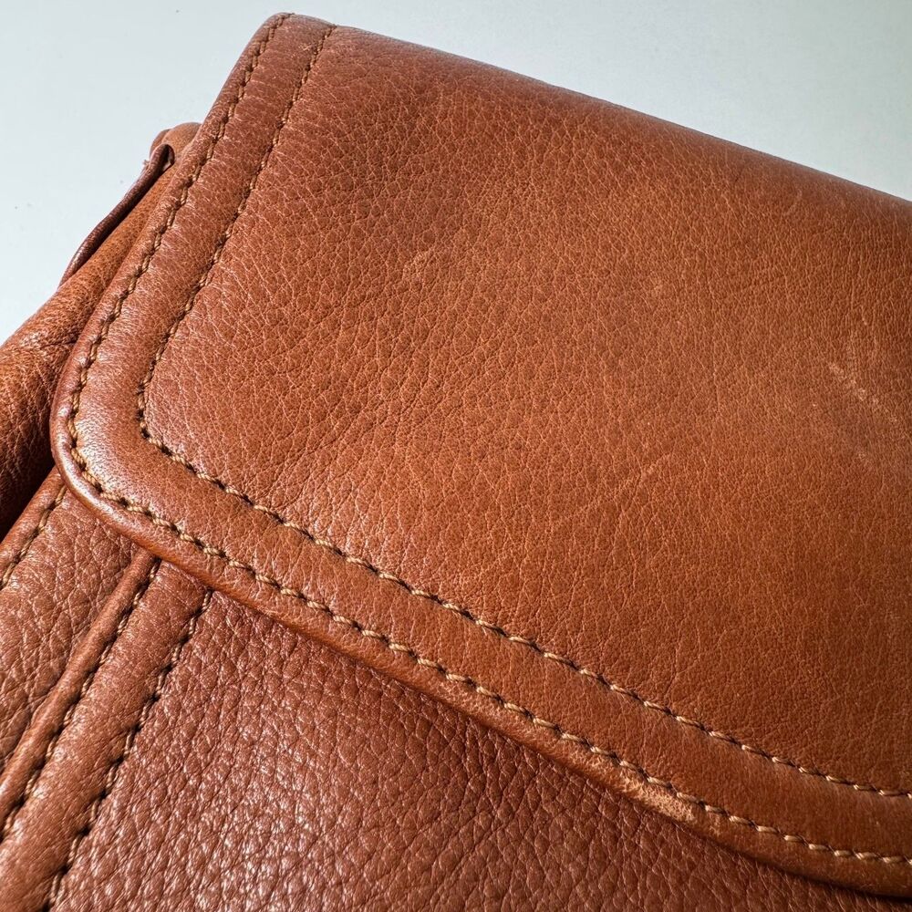 Vtg Fossil American Classic 75082 Brown Leather Crossbody Flap Bag Purse EUC - Picture 6 of 13